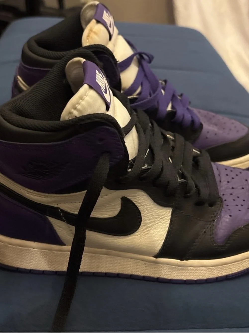 Nike Purple, Black & White High-Top Sneakers